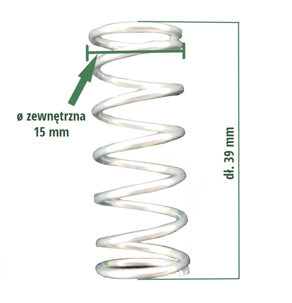 Sprężyna dociskowa do głowicy AutoCut 25-2, wymiary